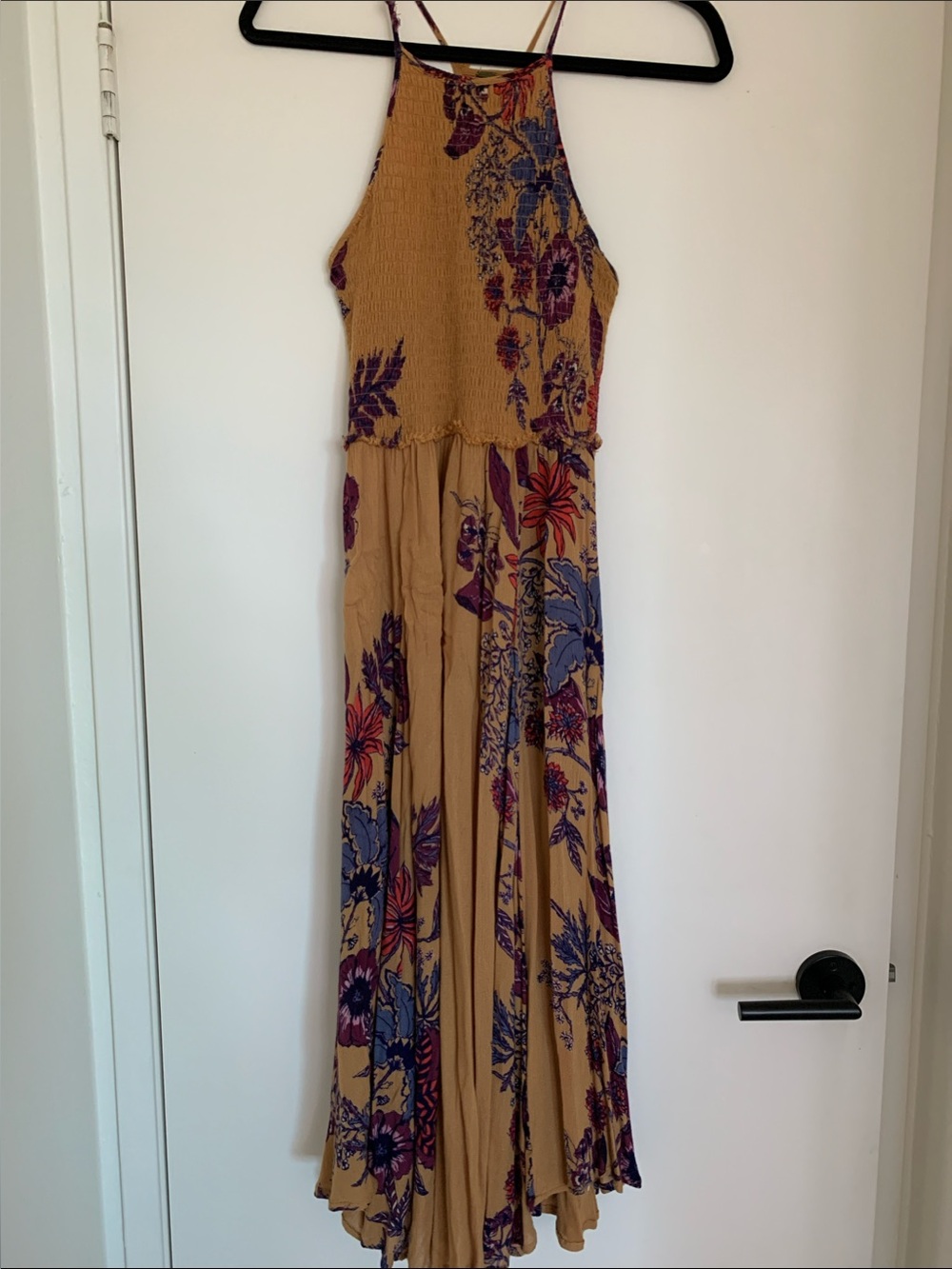 Free People XS Floral Halter Maxi Dress